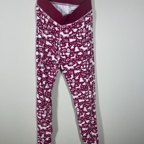 Pact Organic Cotton Men/Women Whimsical Holiday Pajamas Set Size Small Red White - Picture 5 of 8